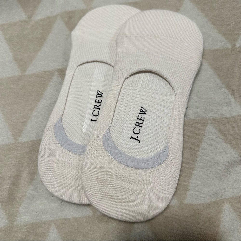 NWOT j crew mens ivory cream no show socks